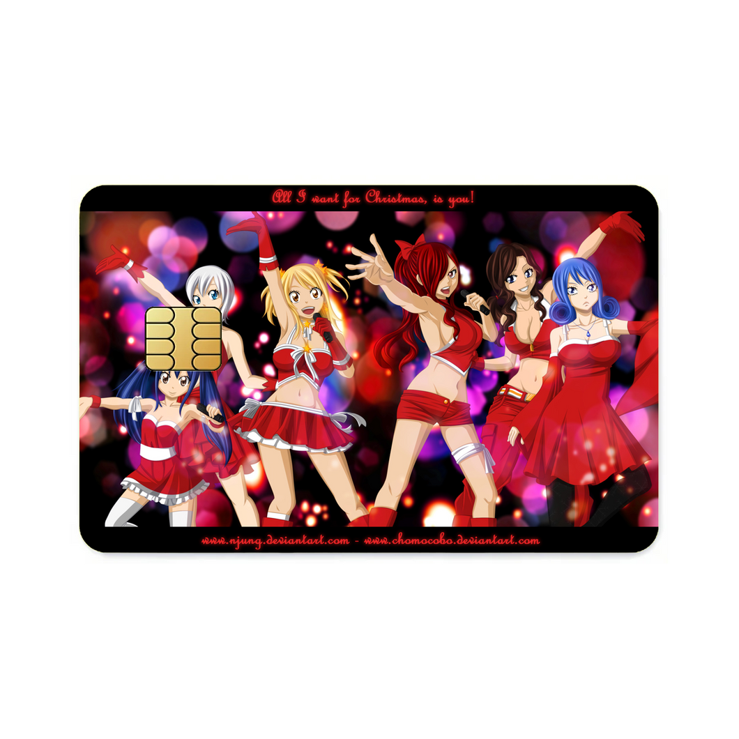 Happy Holidays from the Fairy Tail Girls Credit Card Skins (4-in-1 Pack)
