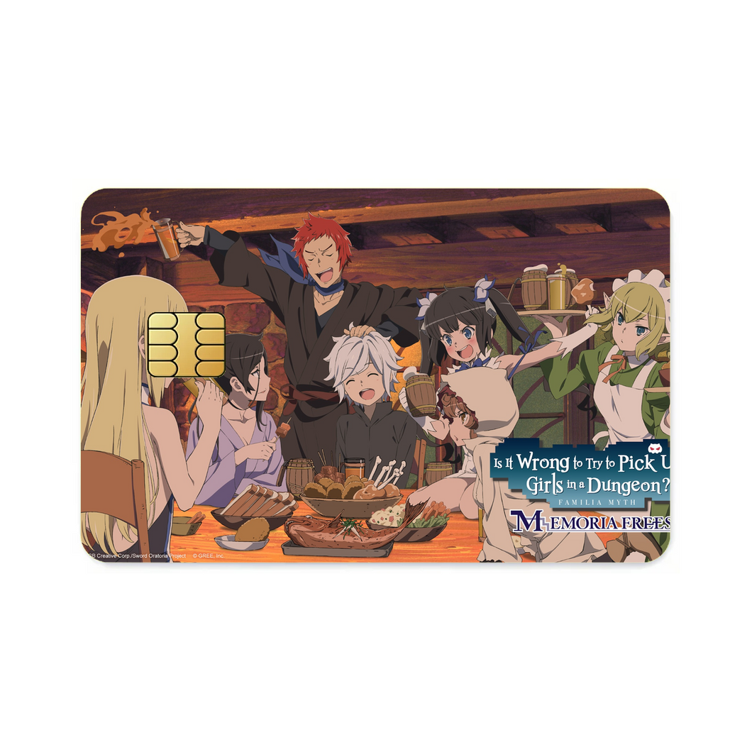 Is It Wrong to Try to Pick Up Girls in a Dungeon? Bell Cranel, Hestia, Liliruca Arde, Welf Crozzo  Credit Card Skins (4-in-1 Pack)