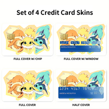 Load image into Gallery viewer, Jolteon,Vaporeon and Flareon Credit Card Skins (4-in-1 Pack)

