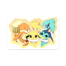 Load image into Gallery viewer, Jolteon,Vaporeon and Flareon Credit Card Skins (4-in-1 Pack)
