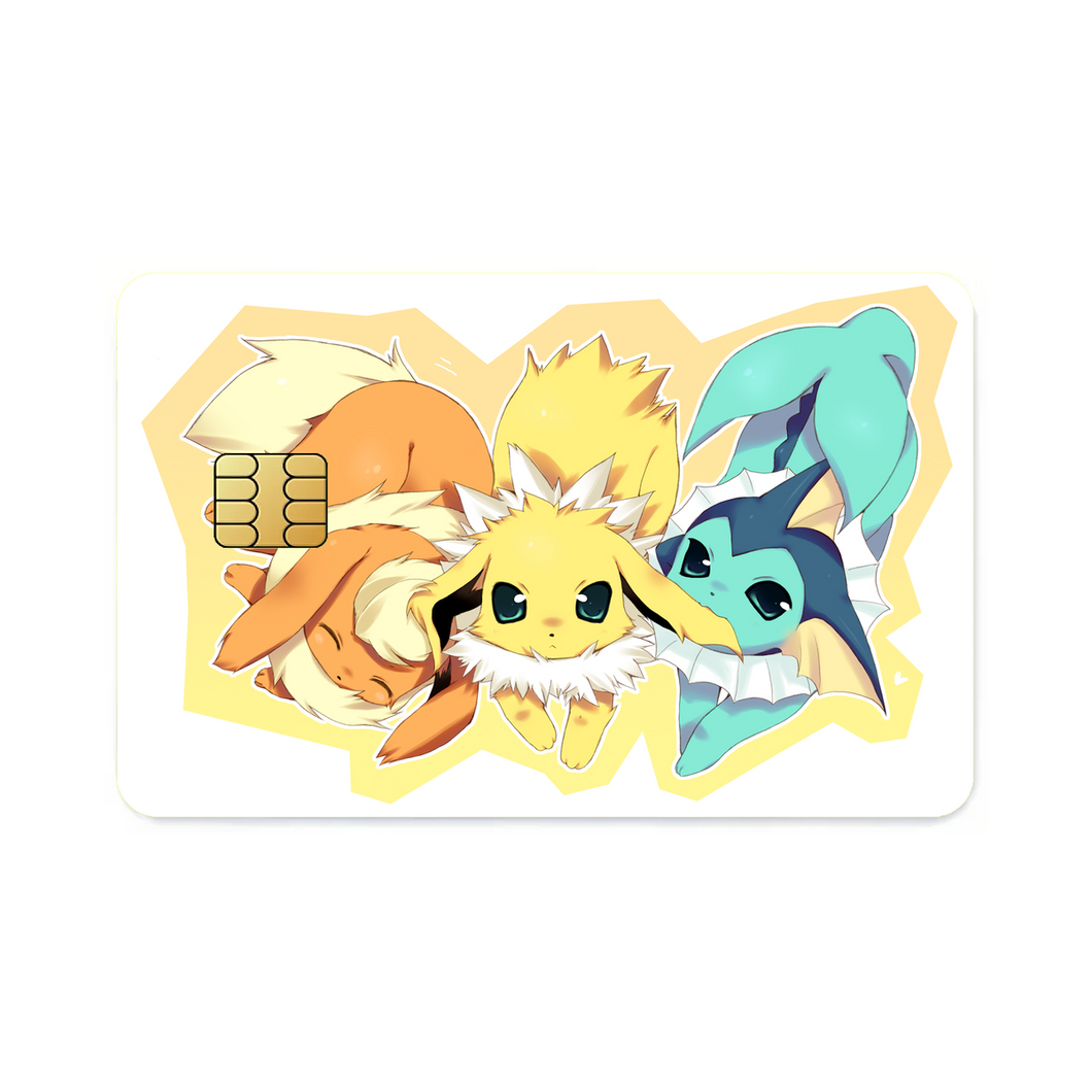 Jolteon,Vaporeon and Flareon Credit Card Skins (4-in-1 Pack)