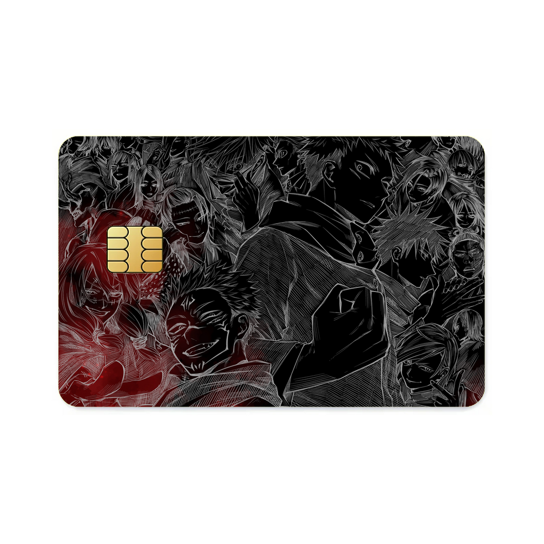 Jujutsu Kaisen Megumi Fushiguro, Nobara Kugisaki, Kento Nanami, Toge Inumaki, Maki Zenin  Credit Card Skins (4-in-1 Pack)