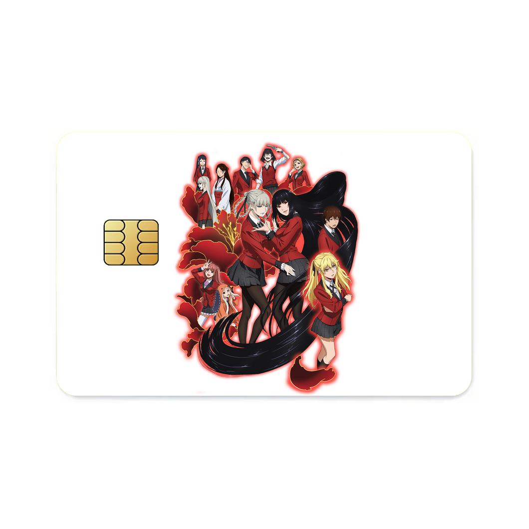 Kakegurui Yumeko Jabami, Mary Saotome, Midari Ikishima, Kirari Momobami, Yumemi Yumemite  Credit Card Skins (4-in-1 Pack)