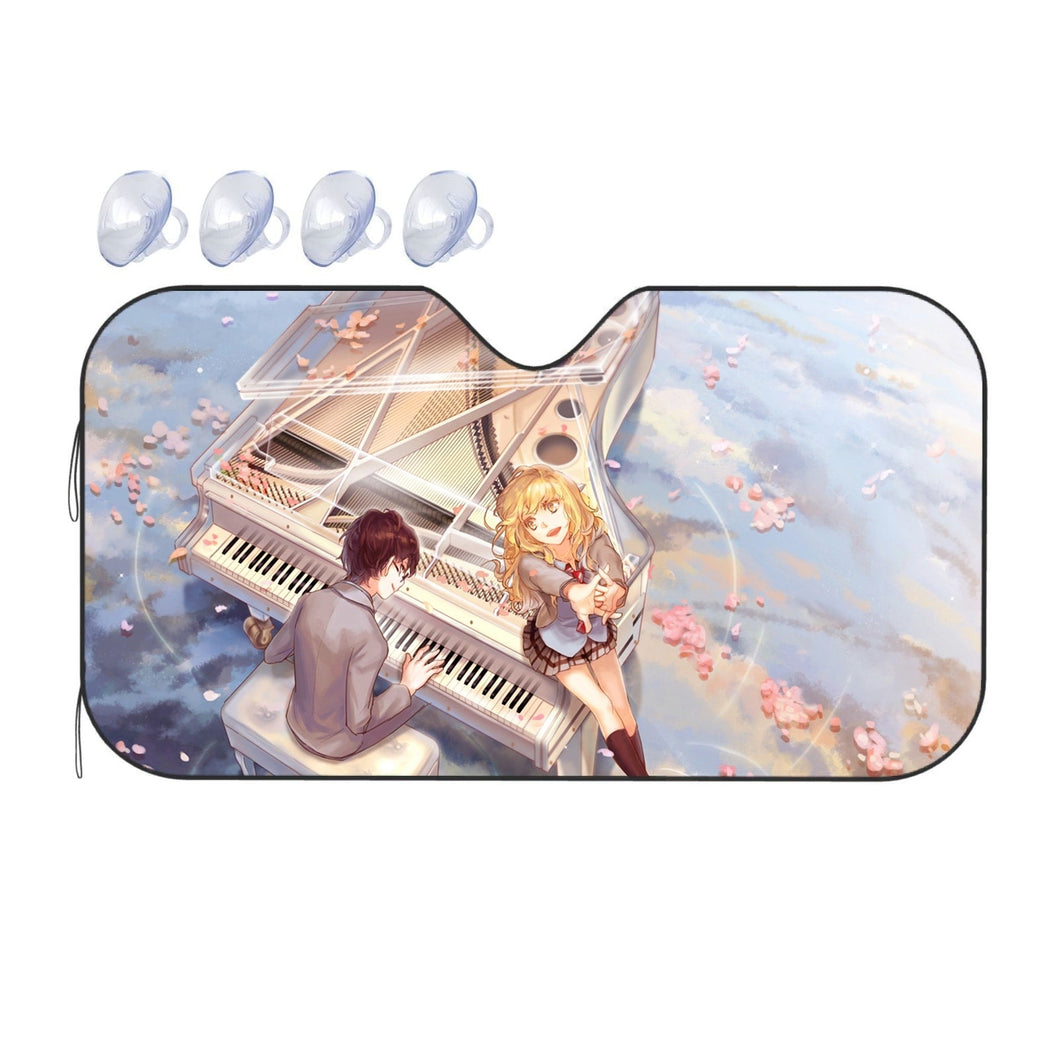 Kaori and Arima  Car Sunshade