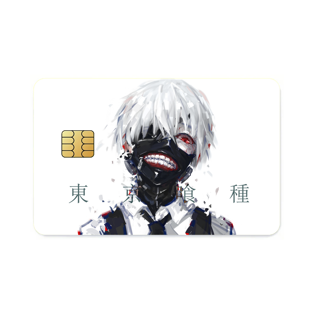 Ken Kaneki Mask Red Eyes White Hair and Short Hair  Credit Card Skins (4-in-1 Pack)