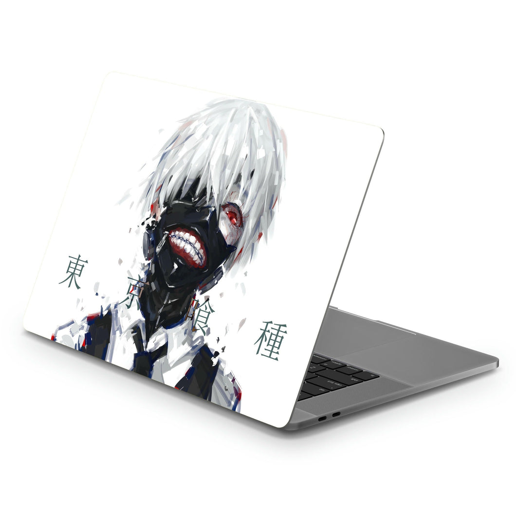 Ken Kaneki Mask Red Eyes White Hair and Short Hair  Macbook Skin
