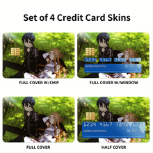 Load image into Gallery viewer, Kirito and Asuna  Credit Card Skins (4-in-1 Pack)
