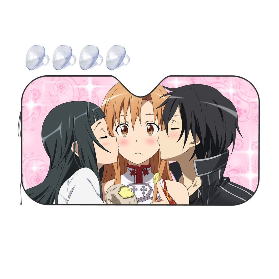 Kirito,Asuna and Yui  Car Sunshade