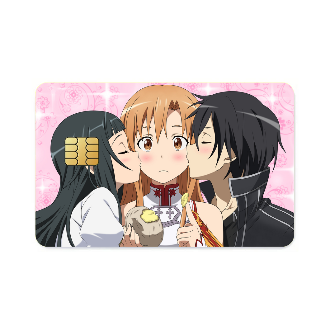 Kirito,Asuna and Yui  Credit Card Skins (4-in-1 Pack)