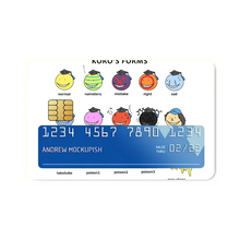 Load image into Gallery viewer, Koro-sensei&#39;s forms  Credit Card Skins (4-in-1 Pack)
