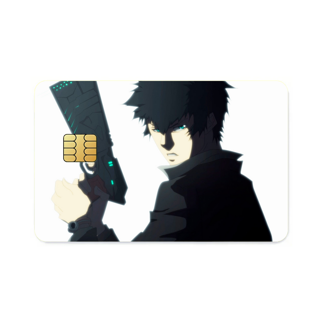 kougami with his dominator  Credit Card Skins (4-in-1 Pack)