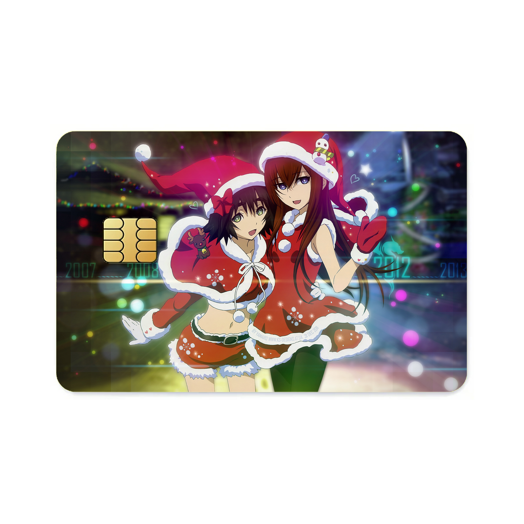 Kurisu & Mayuri Christmas Cheer  Credit Card Skins (4-in-1 Pack)