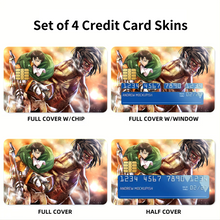 Load image into Gallery viewer, Levi and Eren (Titan)  Credit Card Skins (4-in-1 Pack)
