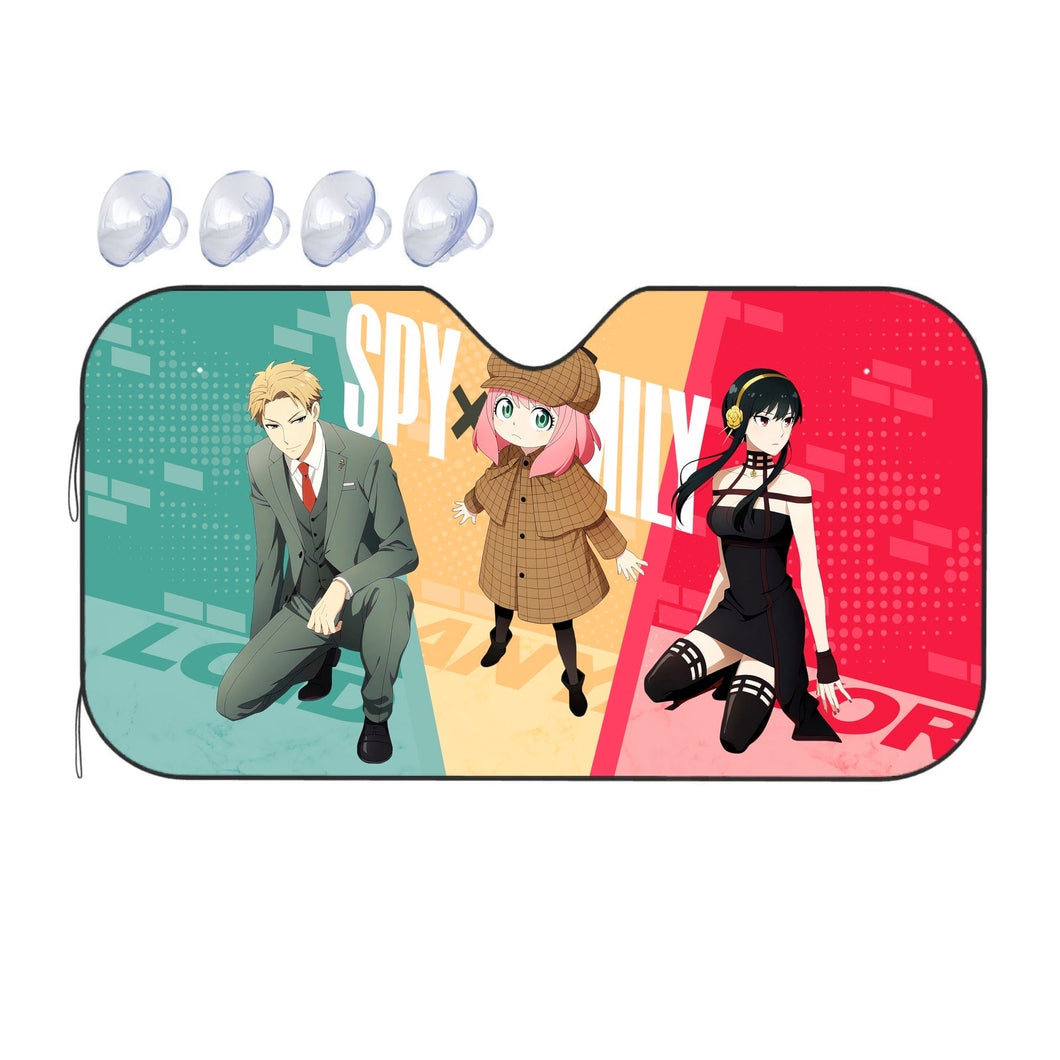 Loid Forger, Anya Forger & Yor Forger Car Sunshade