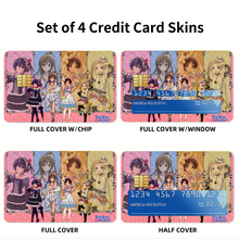 Load image into Gallery viewer, Love, Chunibyo &amp; Other Delusions Rikka Takanashi, Sanae Dekomori, Shinka Nibutani, Kumin Tsuyuri  Credit Card Skins (4-in-1 Pack)
