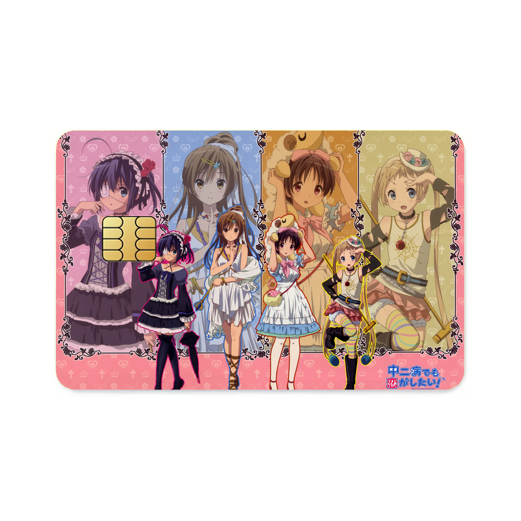 Love, Chunibyo & Other Delusions Rikka Takanashi, Sanae Dekomori, Shinka Nibutani, Kumin Tsuyuri  Credit Card Skins (4-in-1 Pack)