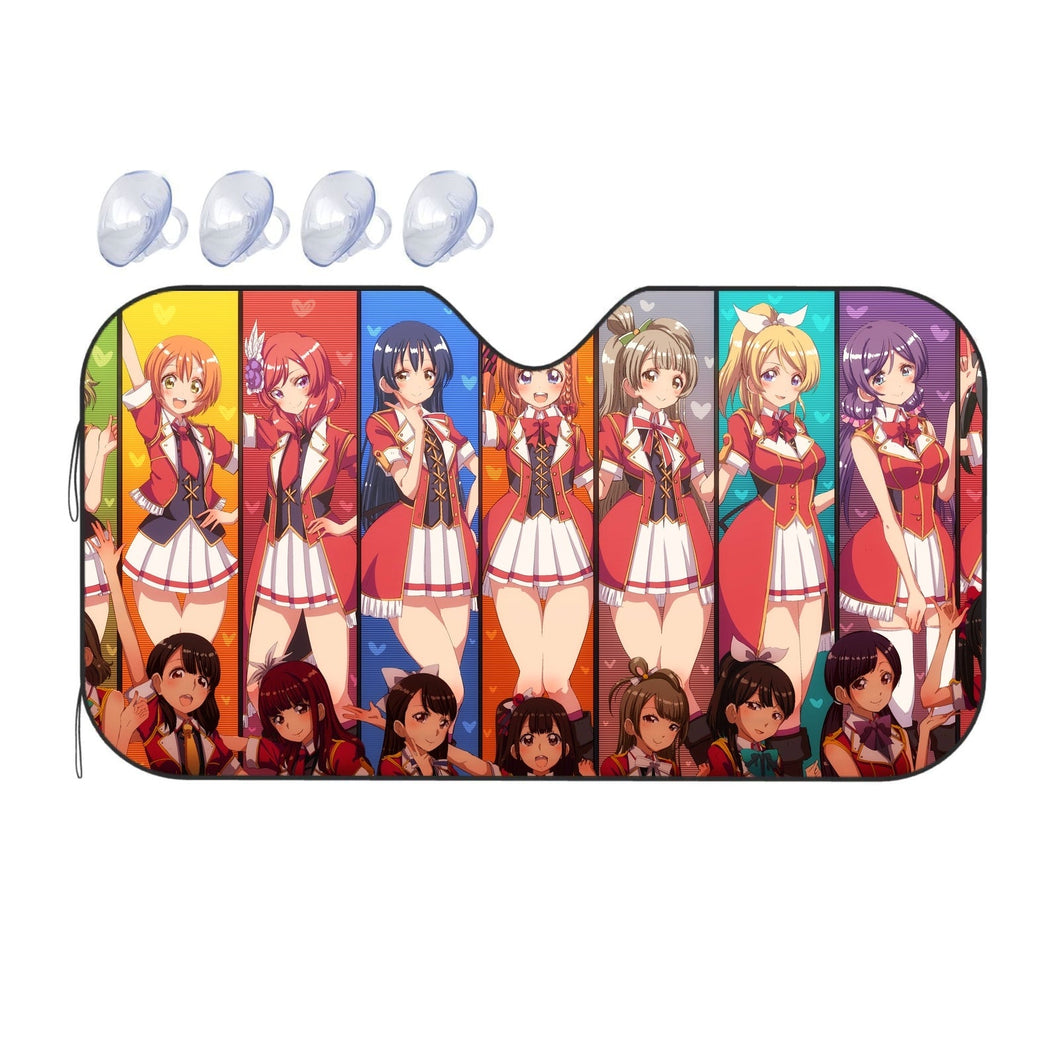 Love Live! Maki Nishikino, Kotori Minami, Umi Sonoda, Honoka Kousaka, Rin Hoshizora  Car Sunshade