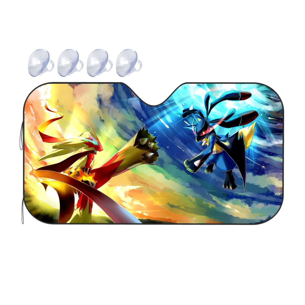 Lucario vs Brasegali  Car Sunshade