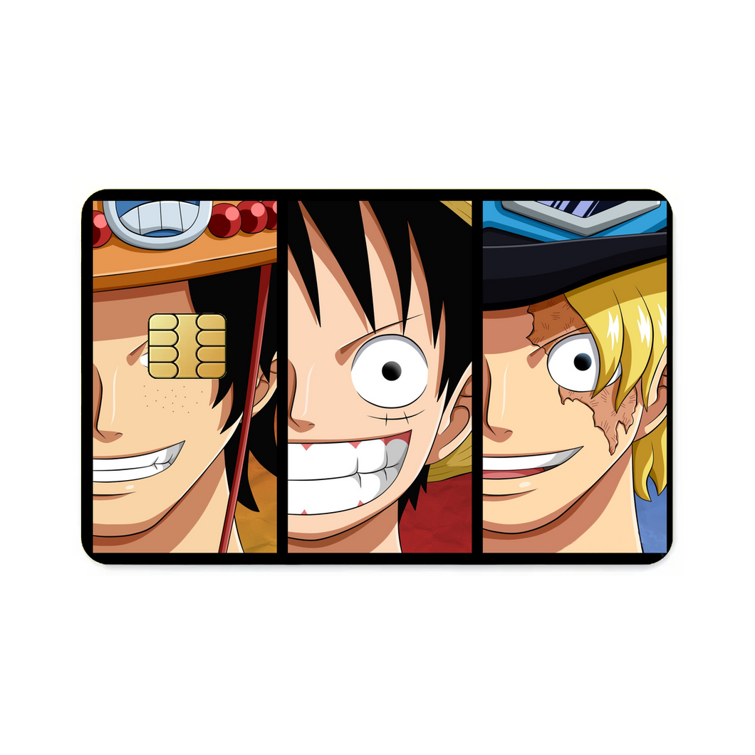 Luffy, Sabo, Ace Credit Card Skins (4-in-1 Pack)