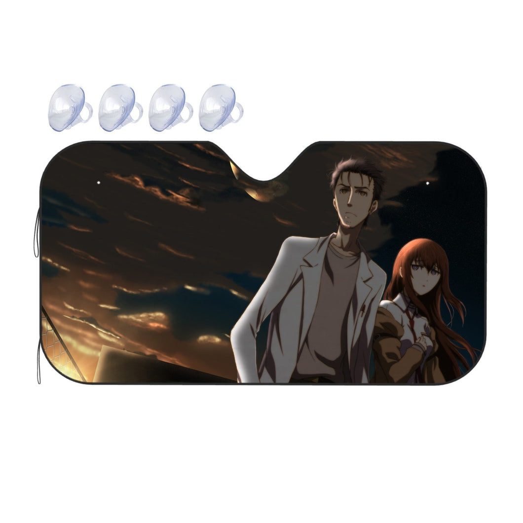 Makise Kurisu & Rintaro Okabe  Car Sunshade