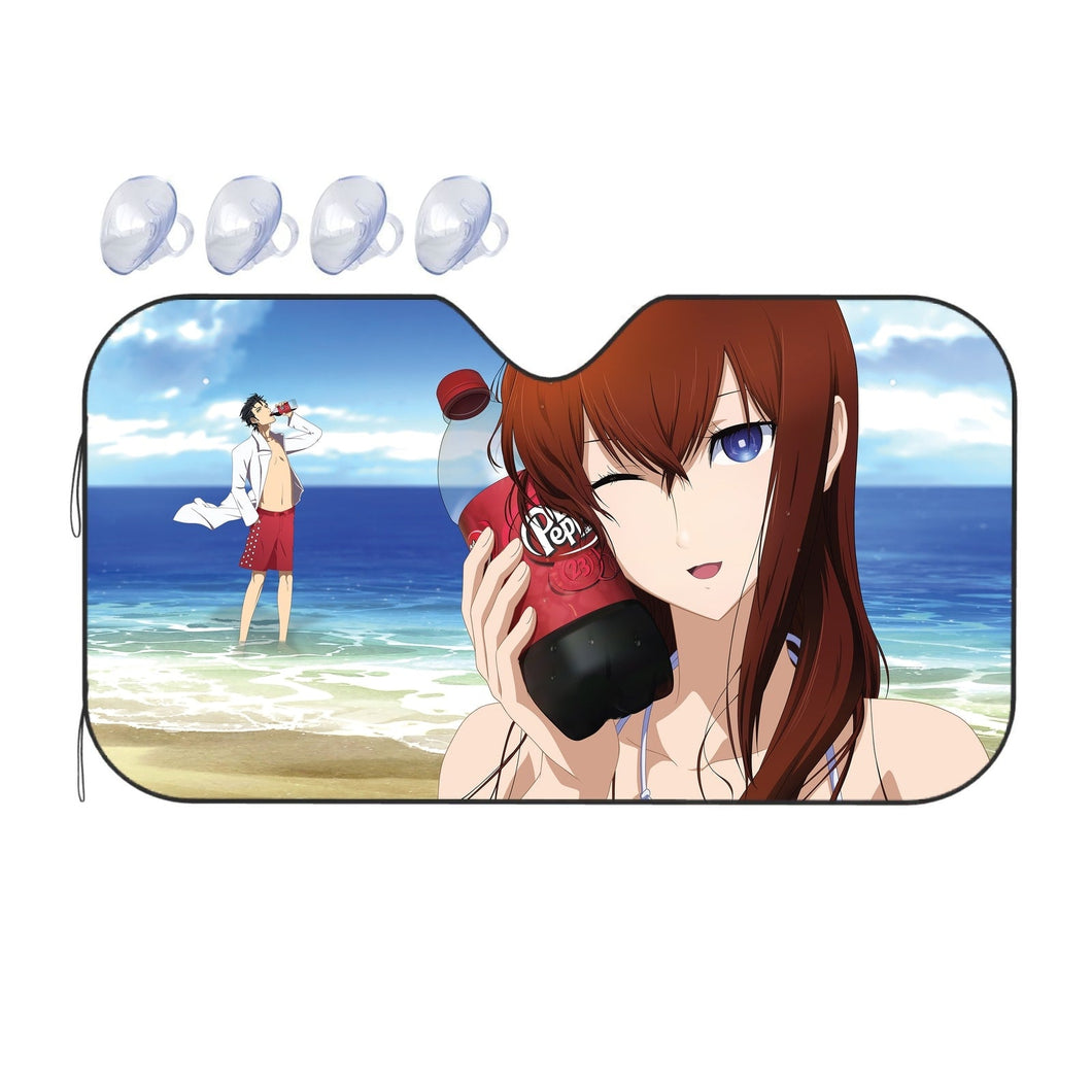 Makise Kurisu & Rintarou Kyouma-Dr Pepper Addicts  Car Sunshade