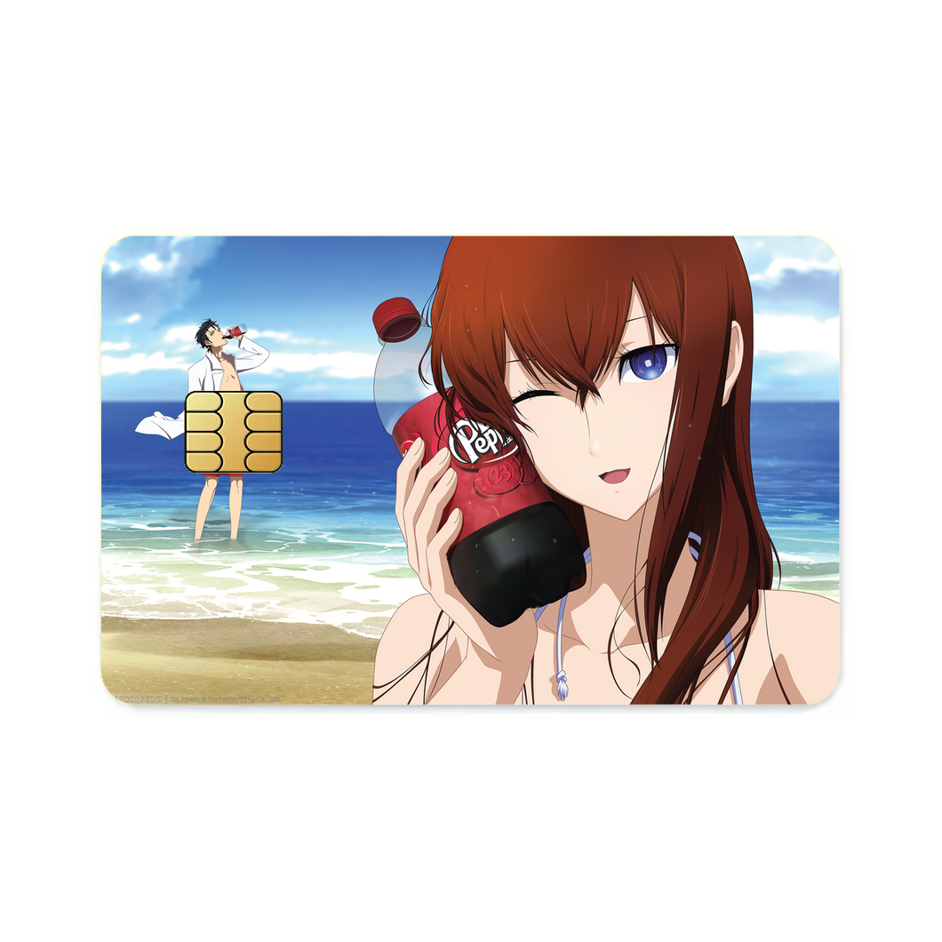 Makise Kurisu & Rintarou Kyouma-Dr Pepper Addicts  Credit Card Skins (4-in-1 Pack)