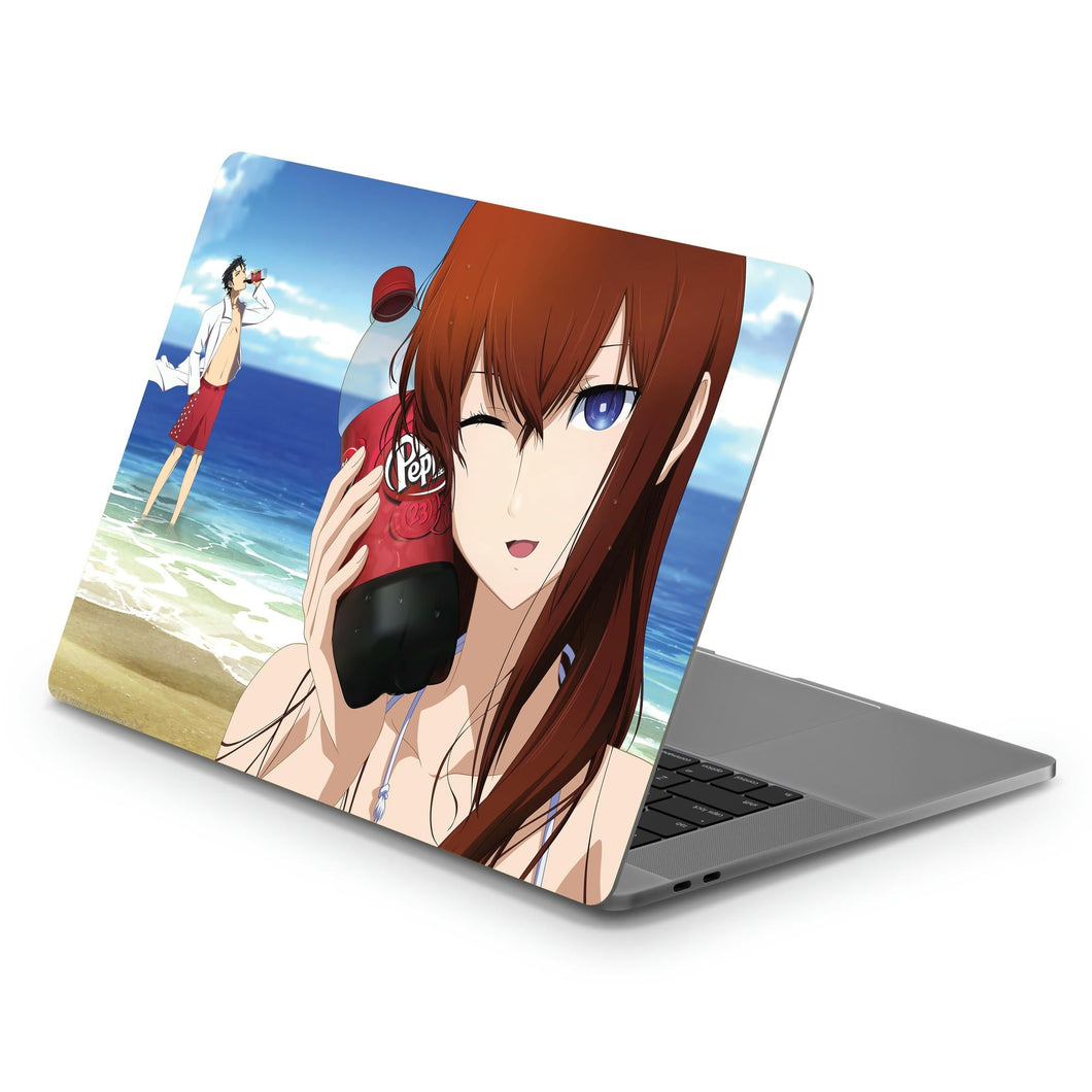 Makise Kurisu & Rintarou Kyouma-Dr Pepper Addicts  Macbook Skin