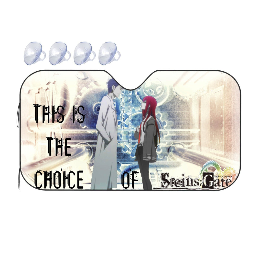 Makise Kurisu & Rintarou Okabe  Car Sunshade