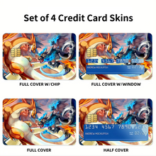Load image into Gallery viewer, Mega Charizard Y VS Mega Charizard X  Credit Card Skins (4-in-1 Pack)
