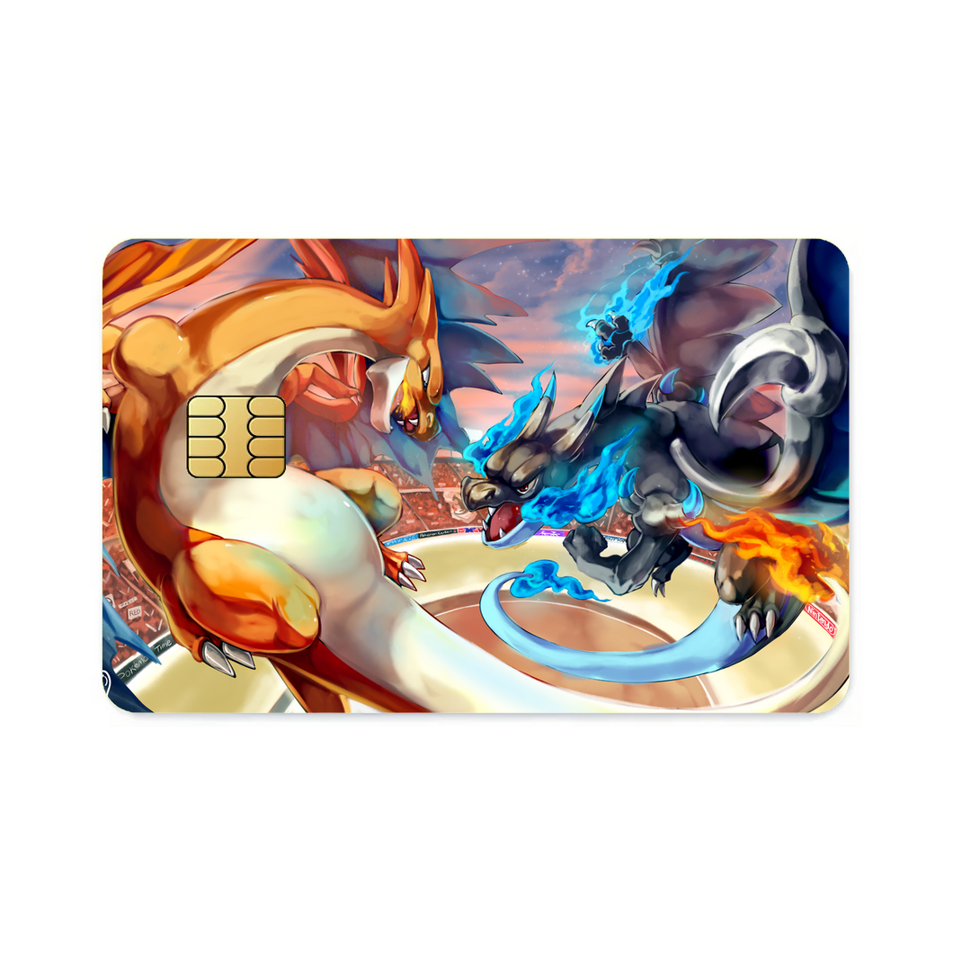 Mega Charizard Y VS Mega Charizard X  Credit Card Skins (4-in-1 Pack)