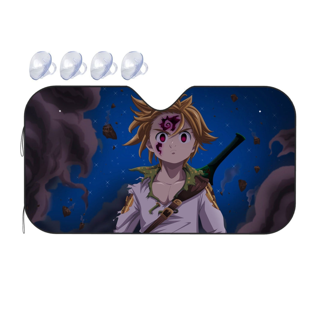 Meliodas Awake His Demon Blood Evil Power - Leader Of 10 Commandements -  Car Sunshade