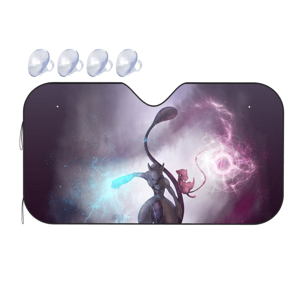 Mewtwo and Mew Car Sunshade