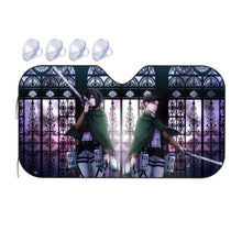 Load image into Gallery viewer, Mikasa and Levi Ackerman Car Sunshade
