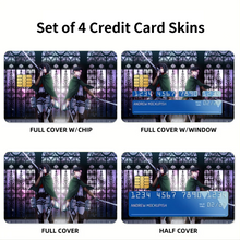 Load image into Gallery viewer, Mikasa and Levi Ackerman Credit Card Skins (4-in-1 Pack)
