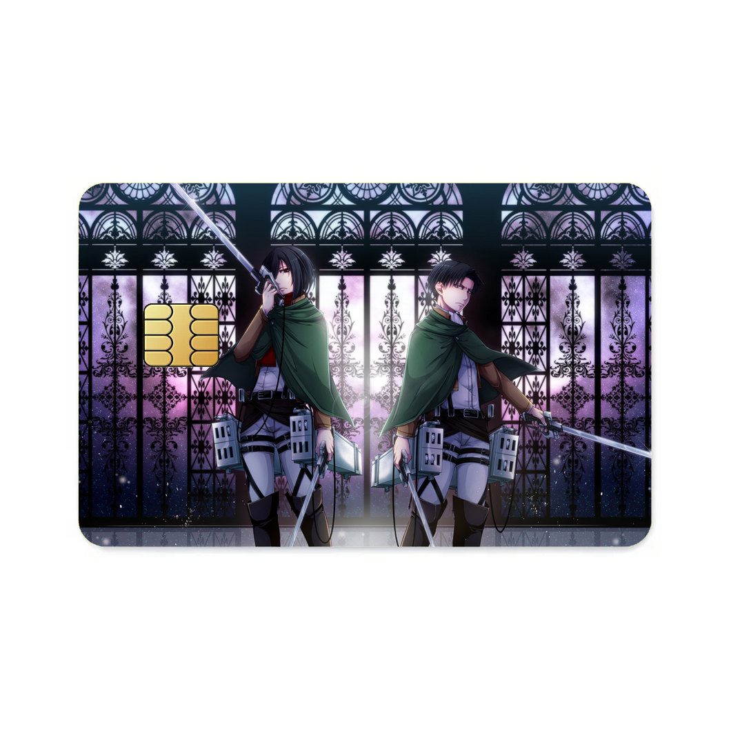 Mikasa and Levi Ackerman Credit Card Skins (4-in-1 Pack)