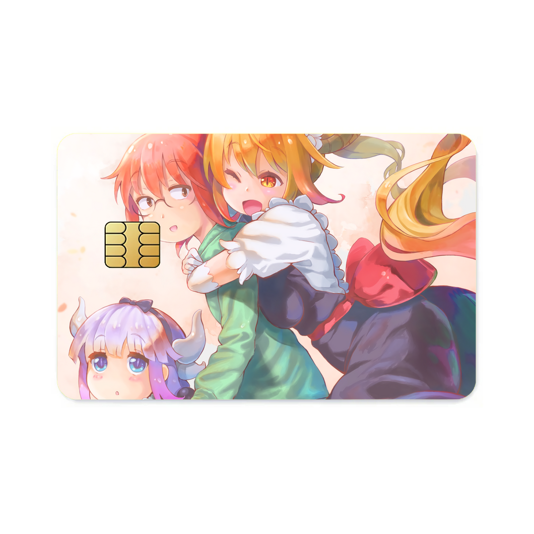 Miss Kobayashi's Dragon Maid Kanna Kamui, Kobayashi, Kobayashi San Chi No Maid Dragon, Tohru  Credit Card Skins (4-in-1 Pack)