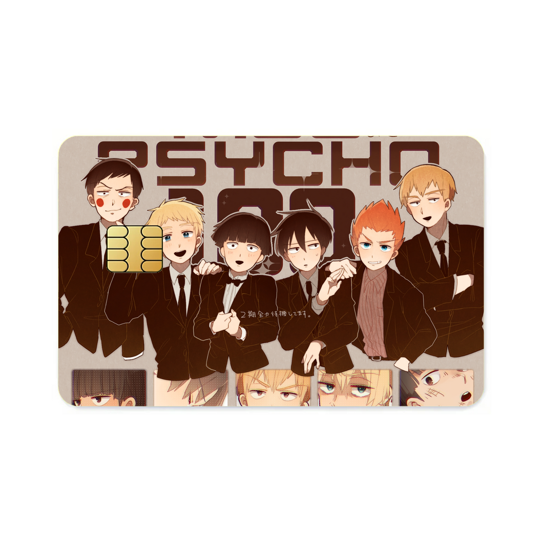 Mob Psycho 100 Arataka Reigen, Ekubo, Ritsu Kageyama, Teruki Hanazawa  Credit Card Skins (4-in-1 Pack)
