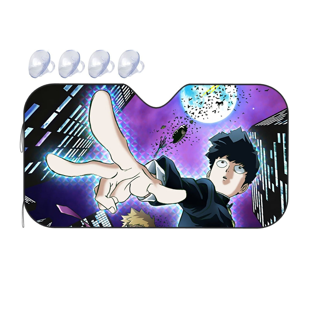 Mob Psycho 100 Arataka Reigen, Shigeo Kageyama, Ekubo  Car Sunshade