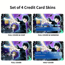 Load image into Gallery viewer, Mob Psycho 100 Arataka Reigen, Shigeo Kageyama, Ekubo  Credit Card Skins (4-in-1 Pack)

