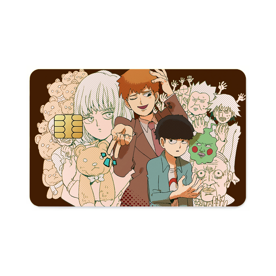 Mob Psycho 100 Arataka Reigen, Shigeo Kageyama, Ekubo  Credit Card Skins (4-in-1 Pack)