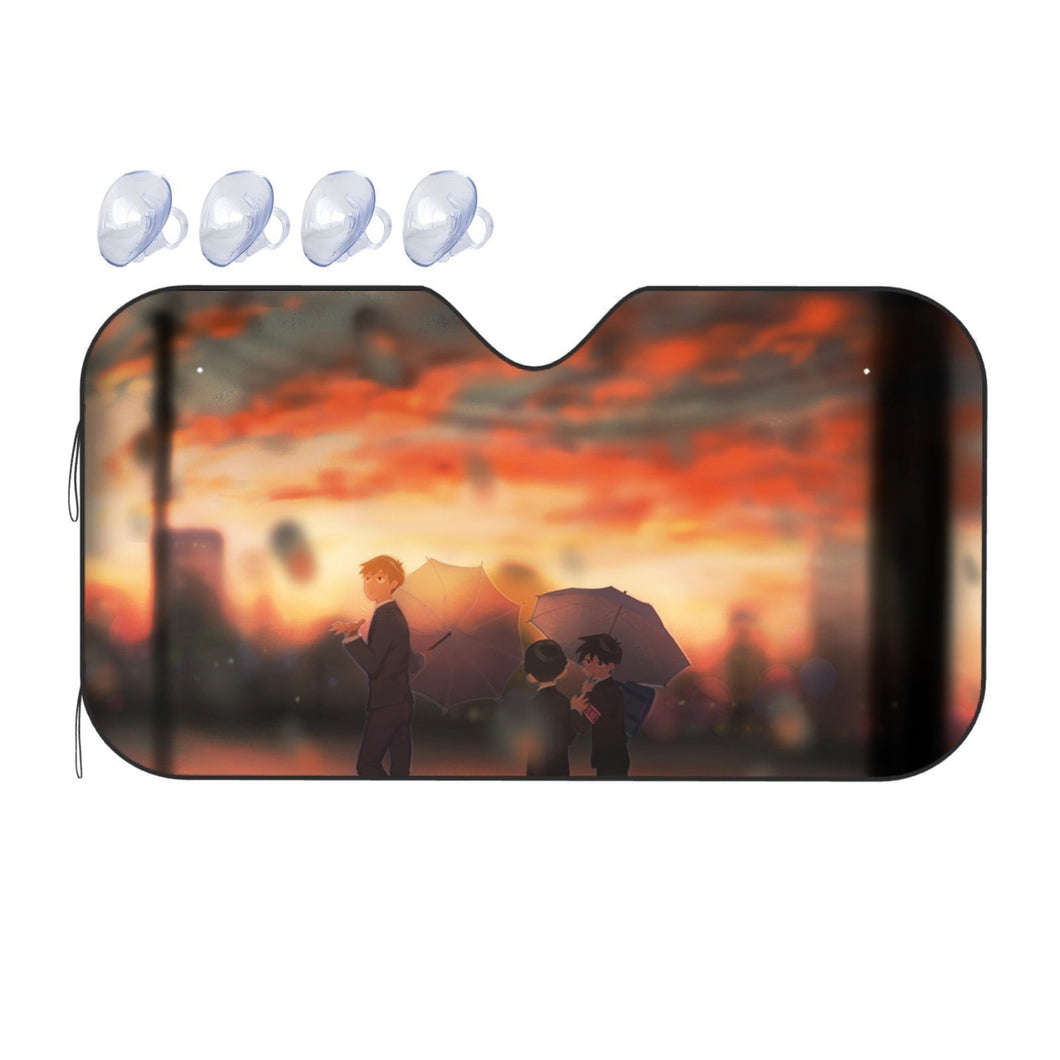 Mob Psycho 100 Arataka Reigen, Shigeo Kageyama, Ritsu Kageyama  Car Sunshade