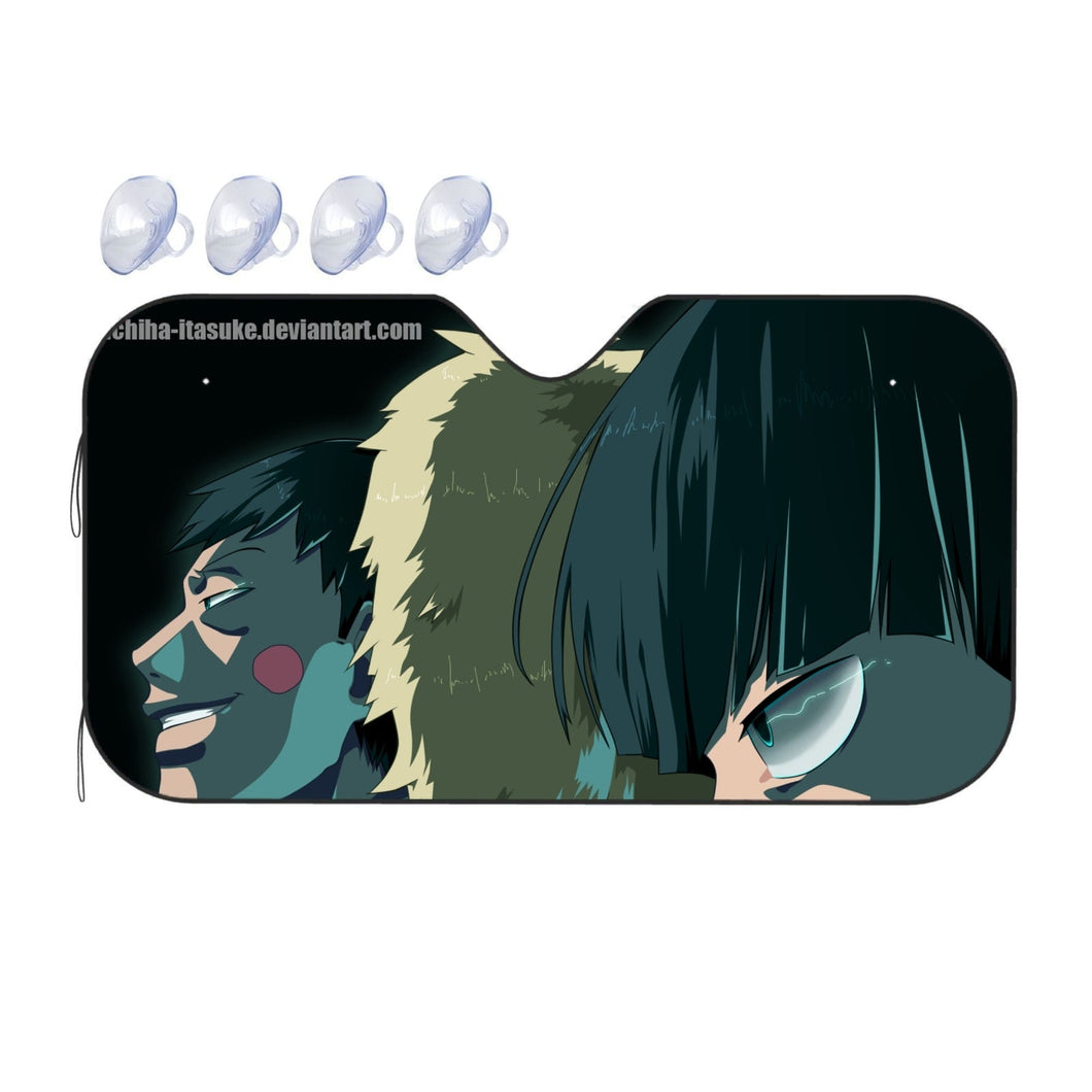 Mob Psycho 100 Arataka Reigen, Shigeo Kageyama, Ritsu Kageyama  Car Sunshade
