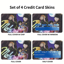 Load image into Gallery viewer, Mob Psycho 100 Arataka Reigen, Shigeo Kageyama, Ritsu Kageyama  Credit Card Skins (4-in-1 Pack)
