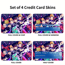 Load image into Gallery viewer, Mob Psycho 100 Arataka Reigen, Shigeo Kageyama, Ritsu Kageyama  Credit Card Skins (4-in-1 Pack)
