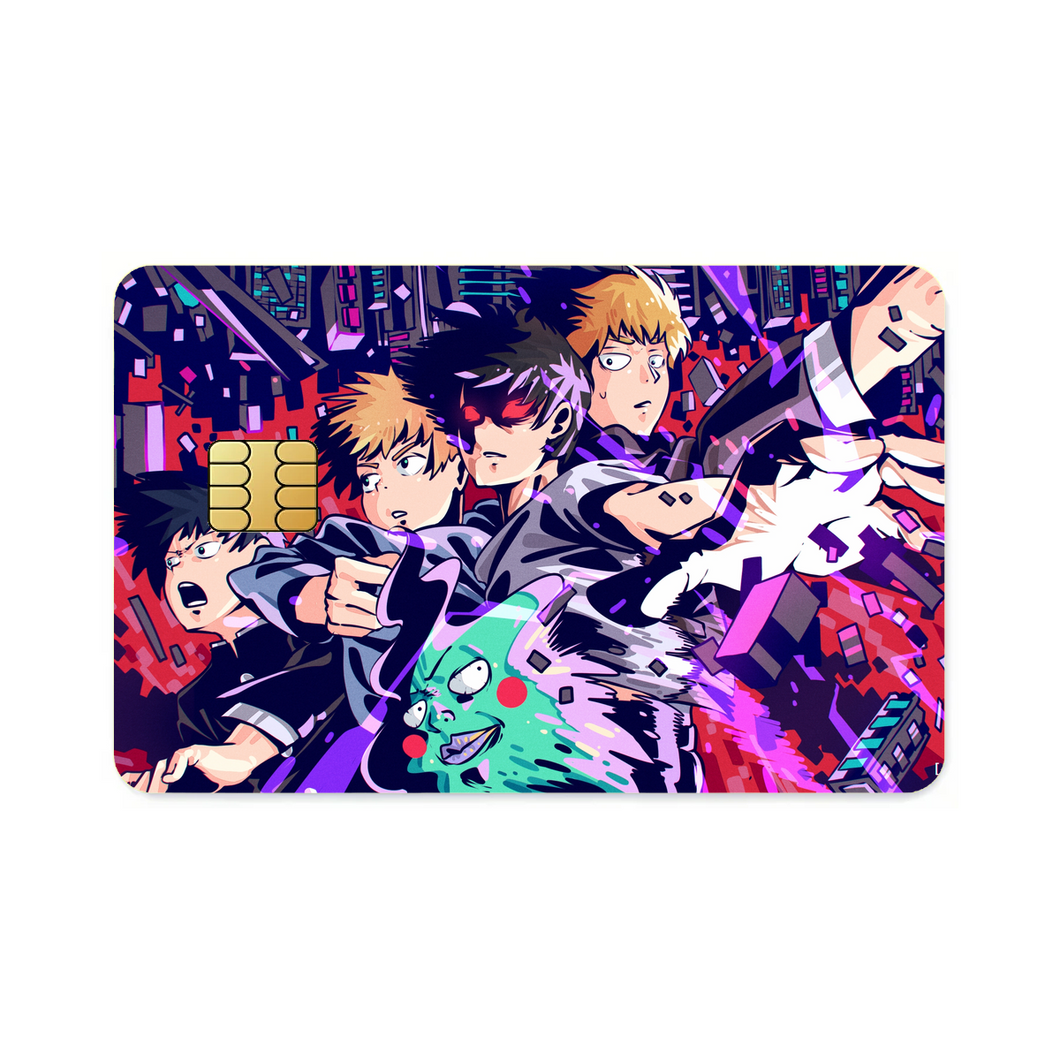 Mob Psycho 100 Arataka Reigen, Shigeo Kageyama, Ritsu Kageyama  Credit Card Skins (4-in-1 Pack)