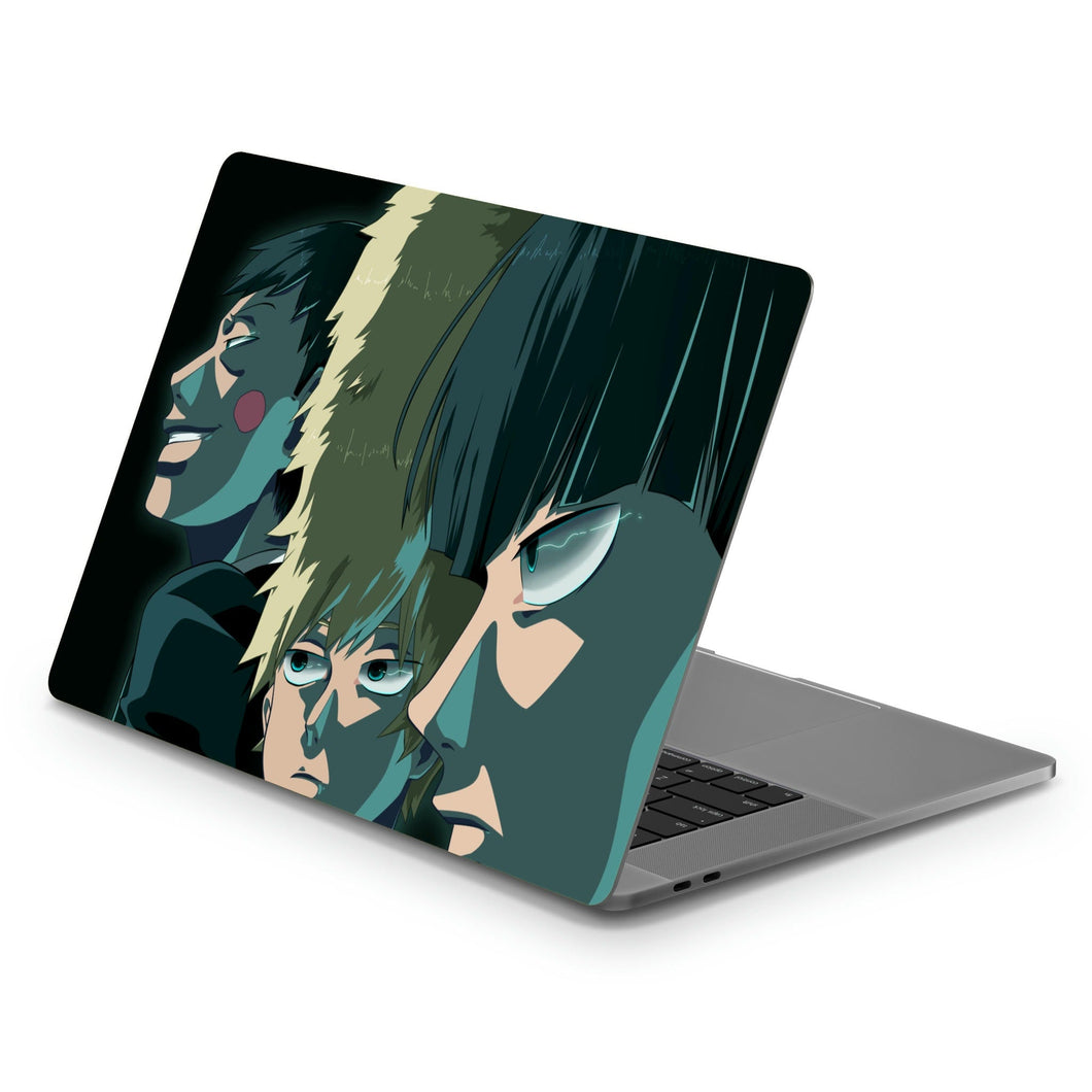 Mob Psycho 100 Arataka Reigen, Shigeo Kageyama, Ritsu Kageyama  Macbook Skin