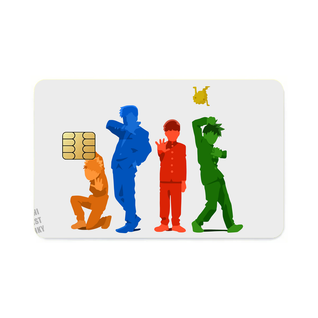 Mob Psycho 100 Arataka Reigen, Shigeo Kageyama, Ritsu Kageyama, Teruki Hanazawa  Credit Card Skins (4-in-1 Pack)