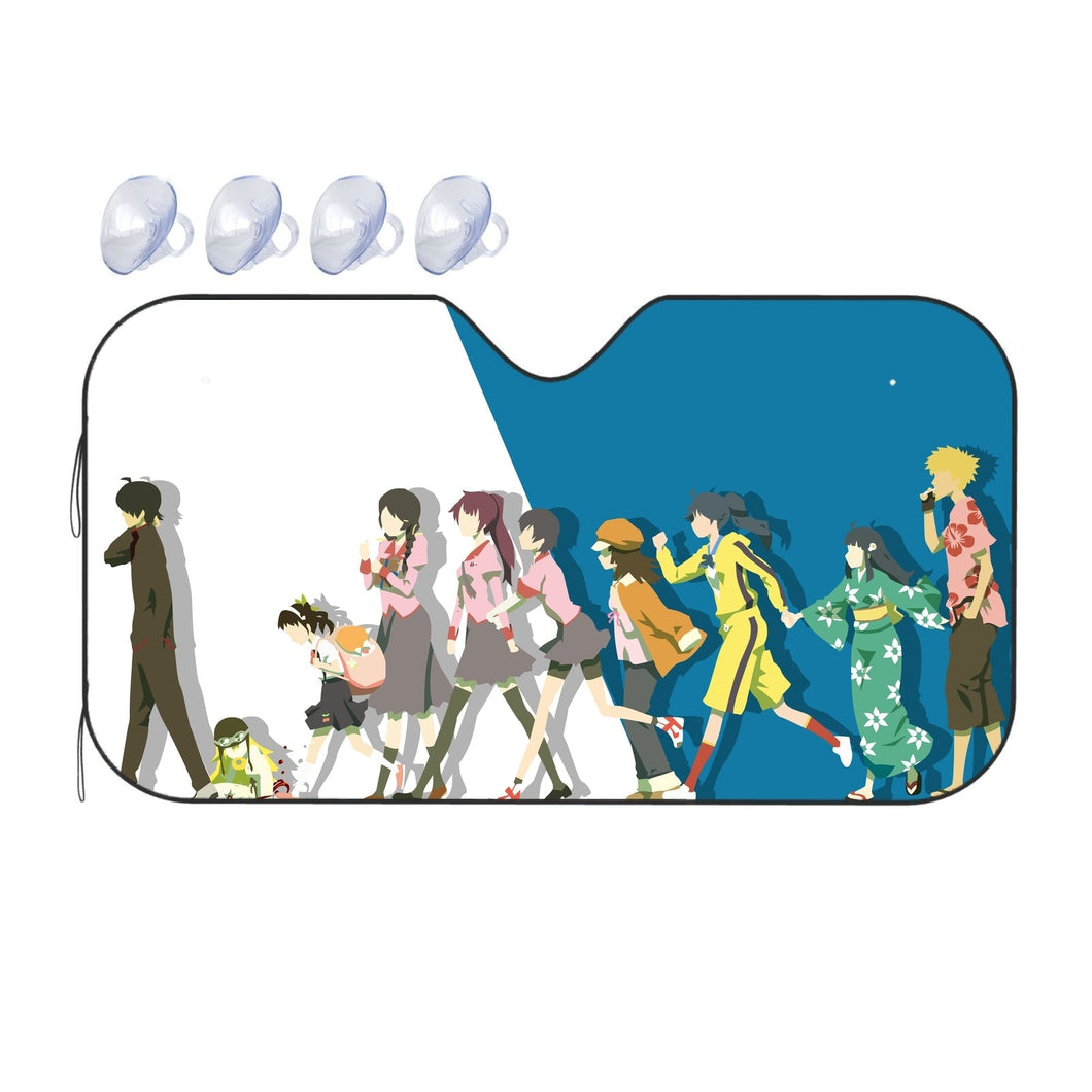 Monogatari Minimalist March of the Oddities V1  Car Sunshade