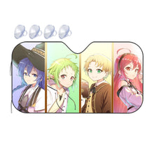 Load image into Gallery viewer, Mushoku Tensei: Jobless Reincarnation Roxy Migurdia, Rudeus Greyrat, Eris Boreas Greyrat, Sylphiette  Car Sunshade
