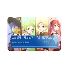 Load image into Gallery viewer, Mushoku Tensei: Jobless Reincarnation Roxy Migurdia, Rudeus Greyrat, Eris Boreas Greyrat, Sylphiette  Credit Card Skins (4-in-1 Pack)
